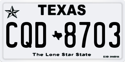 TX license plate CQD8703