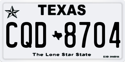 TX license plate CQD8704