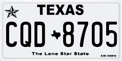 TX license plate CQD8705