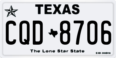 TX license plate CQD8706