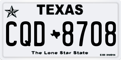 TX license plate CQD8708