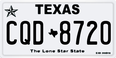 TX license plate CQD8720