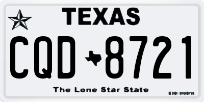 TX license plate CQD8721