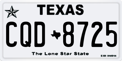 TX license plate CQD8725