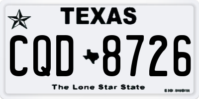 TX license plate CQD8726