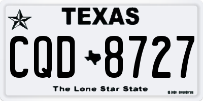TX license plate CQD8727