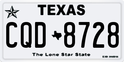 TX license plate CQD8728