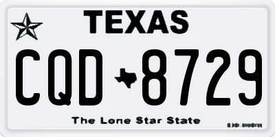 TX license plate CQD8729