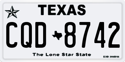 TX license plate CQD8742