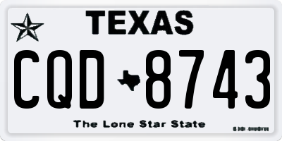 TX license plate CQD8743