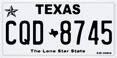 TX license plate CQD8745