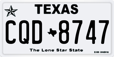 TX license plate CQD8747