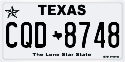 TX license plate CQD8748