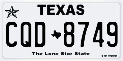 TX license plate CQD8749