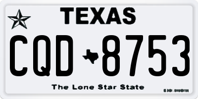 TX license plate CQD8753
