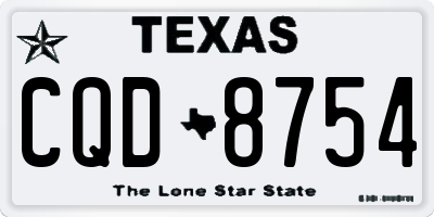 TX license plate CQD8754
