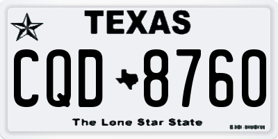 TX license plate CQD8760