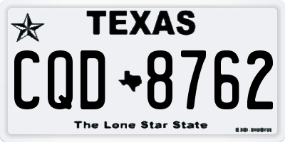 TX license plate CQD8762