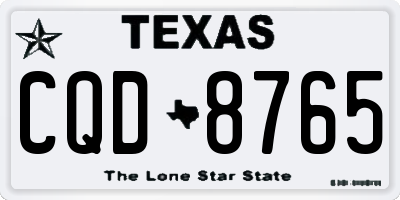 TX license plate CQD8765