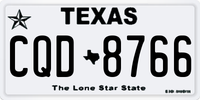 TX license plate CQD8766