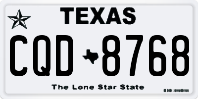 TX license plate CQD8768