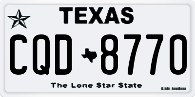 TX license plate CQD8770