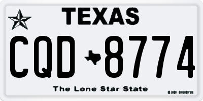 TX license plate CQD8774