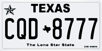 TX license plate CQD8777