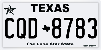 TX license plate CQD8783