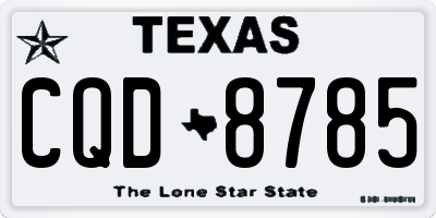 TX license plate CQD8785