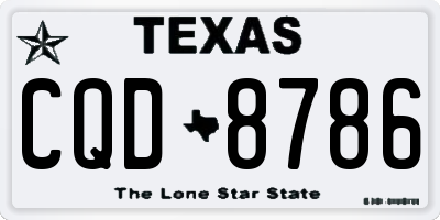 TX license plate CQD8786
