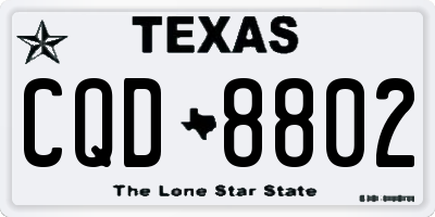 TX license plate CQD8802