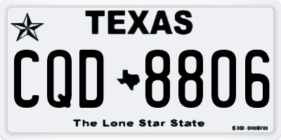 TX license plate CQD8806