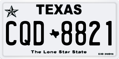 TX license plate CQD8821