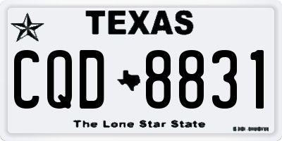 TX license plate CQD8831