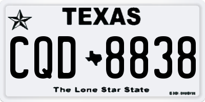 TX license plate CQD8838