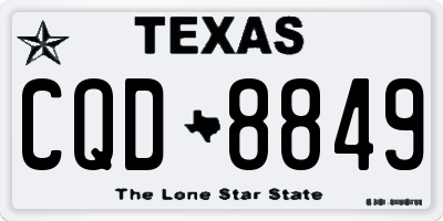 TX license plate CQD8849