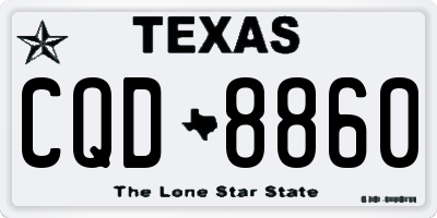 TX license plate CQD8860