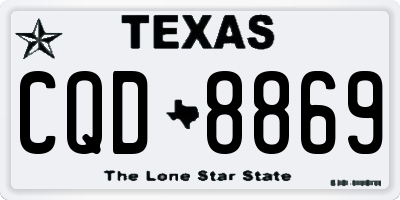 TX license plate CQD8869