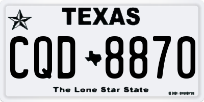 TX license plate CQD8870