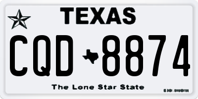 TX license plate CQD8874