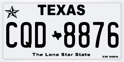 TX license plate CQD8876