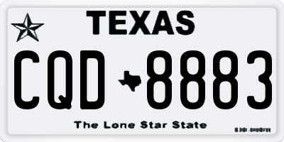 TX license plate CQD8883