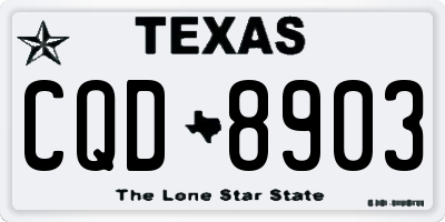 TX license plate CQD8903