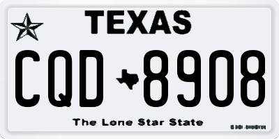 TX license plate CQD8908