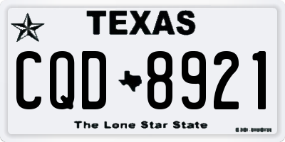 TX license plate CQD8921
