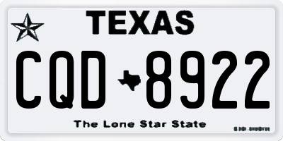 TX license plate CQD8922