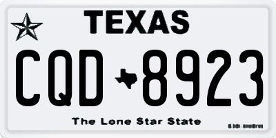 TX license plate CQD8923