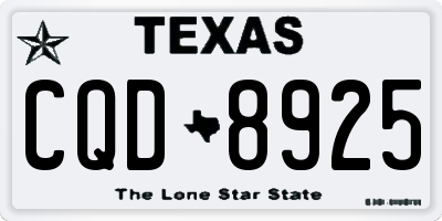 TX license plate CQD8925