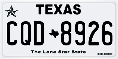 TX license plate CQD8926